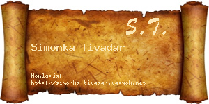 Simonka Tivadar névjegykártya